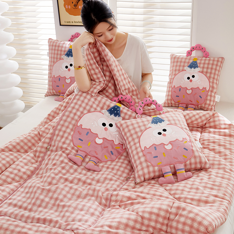 两用抱枕被靠垫枕头被午休空调被汽车沙发办公室全棉卡通纯棉靠枕