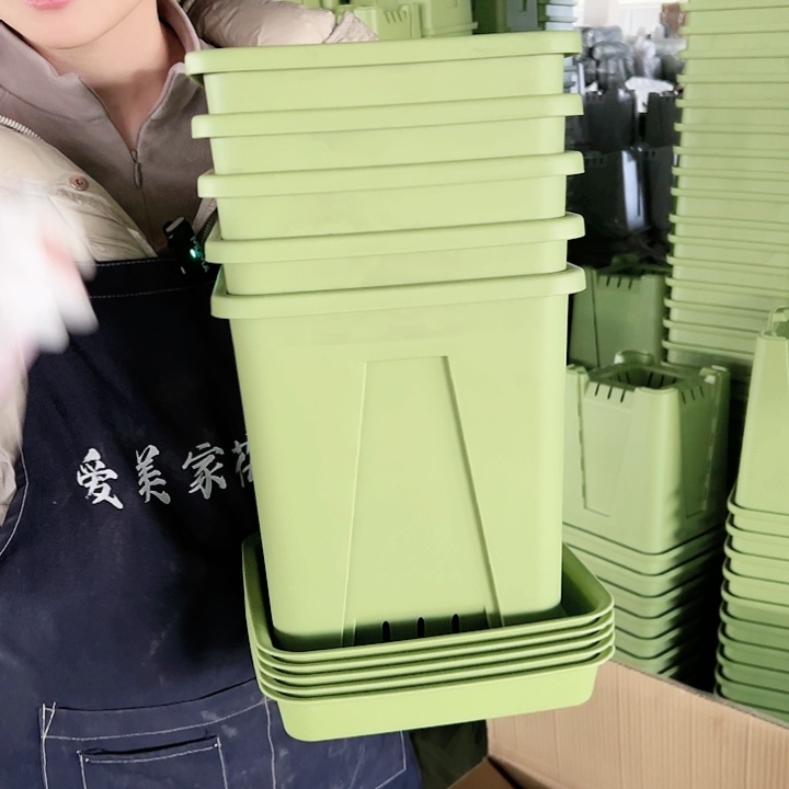 塑料方盆F22果绿5个含托