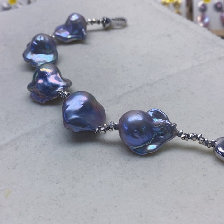 银S925镶嵌耳饰淡水珍珠