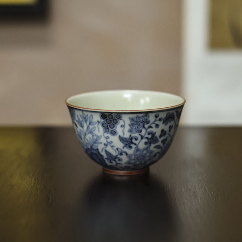 【非遗甄选】洞石花卉杯子（新墨冉0019）