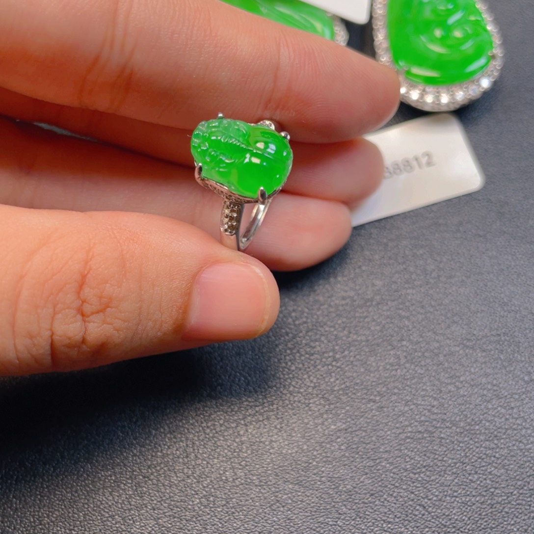 翡翠银S925镶嵌吊坠(不含链)