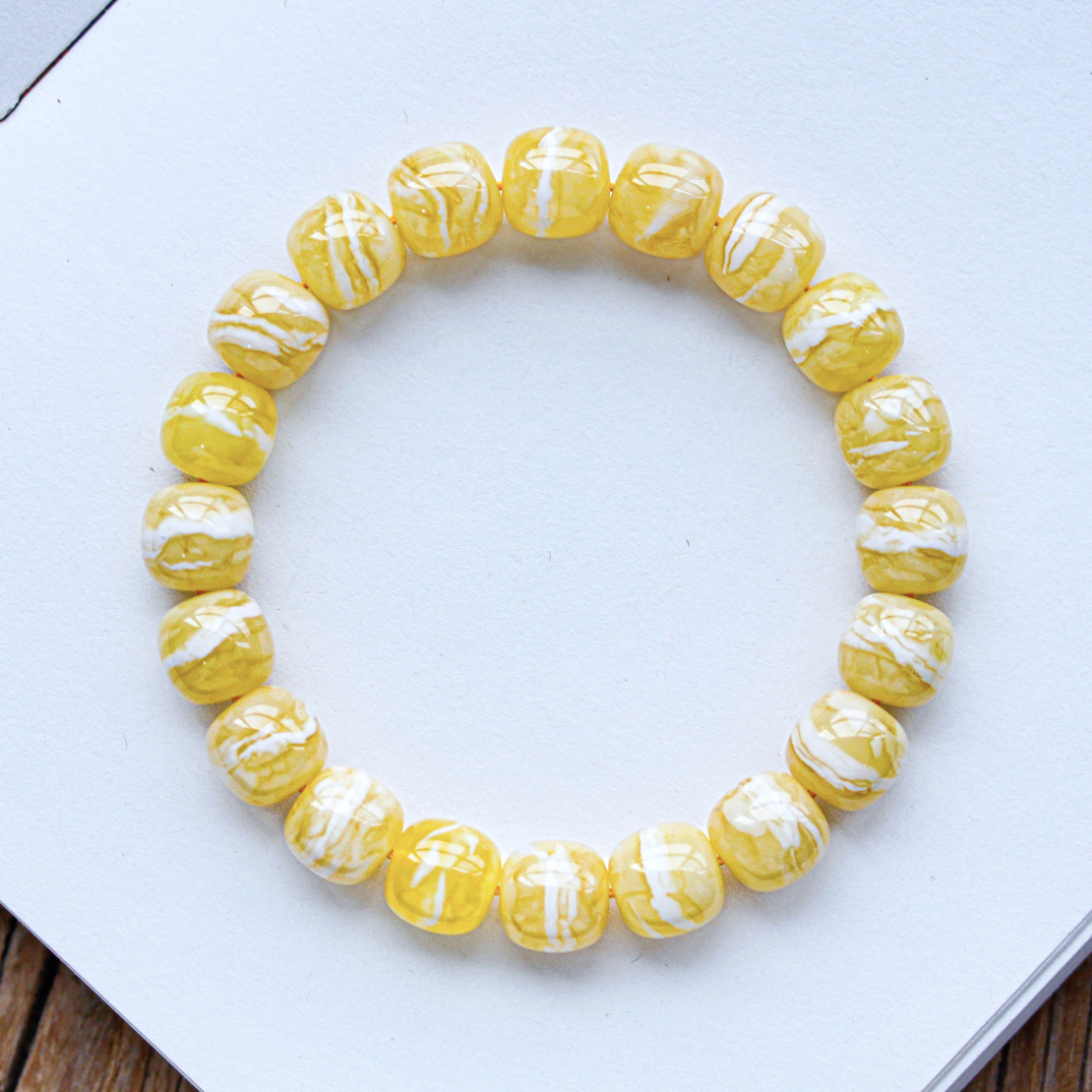 同料11mm精品橘底虎皮白花一线天老型蜜蜡手串16.78克精工 收藏级