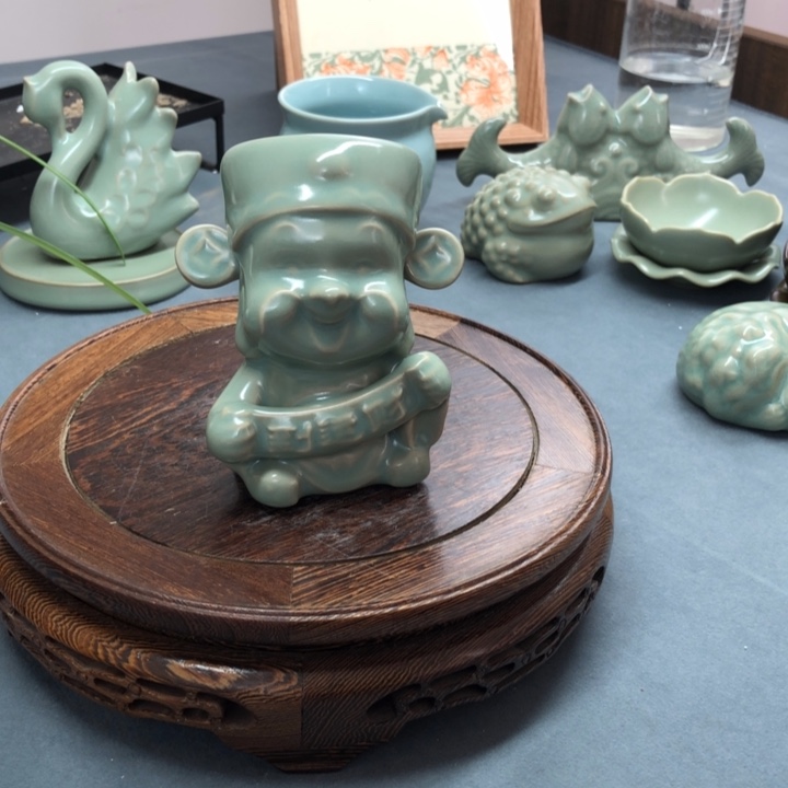 瓷片仿古汝瓷摆件