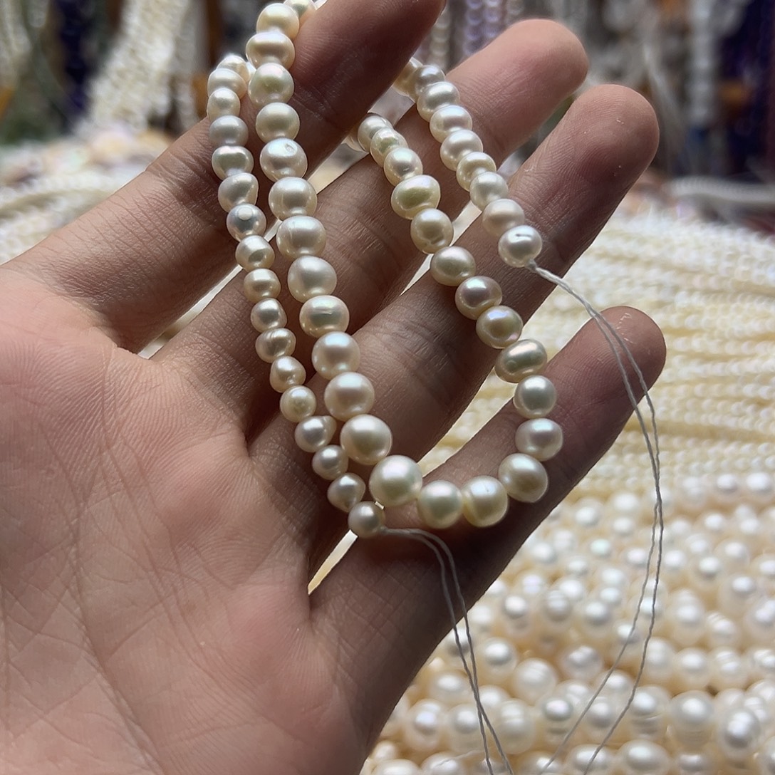 甜***儿未镶嵌淡水珍珠珍珠半成品卡6近圆富力