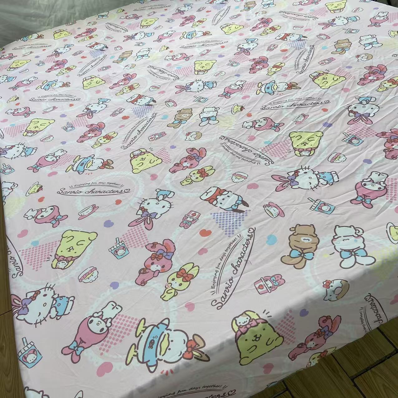 日单剩余可爱卡通聚酯纤维四季三丽鸥180乘200厘米床笠防尘罩