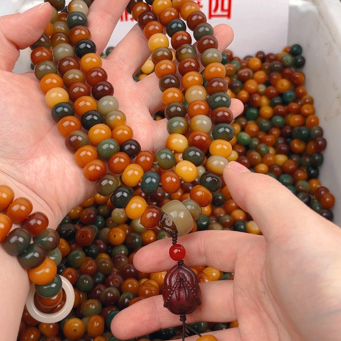 吊坠菩提根/象牙果敦煌108佛手款成品