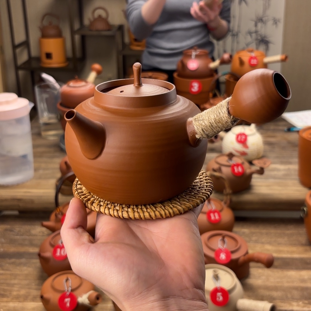 煮水煮茶甘甜 潮州砂铫壶 搭藤垫