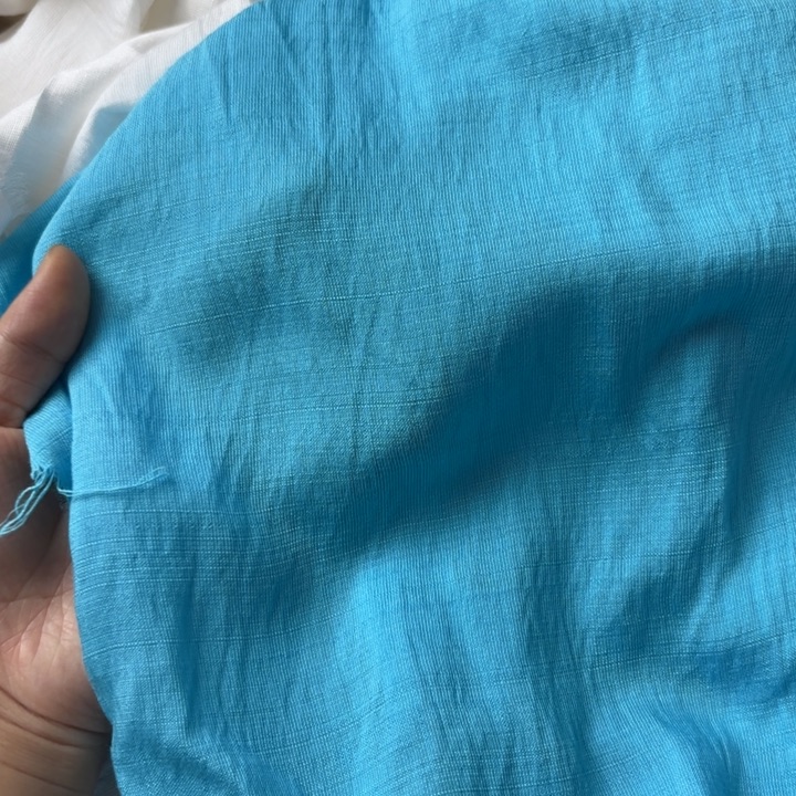 湖蓝色棉麻2米。    