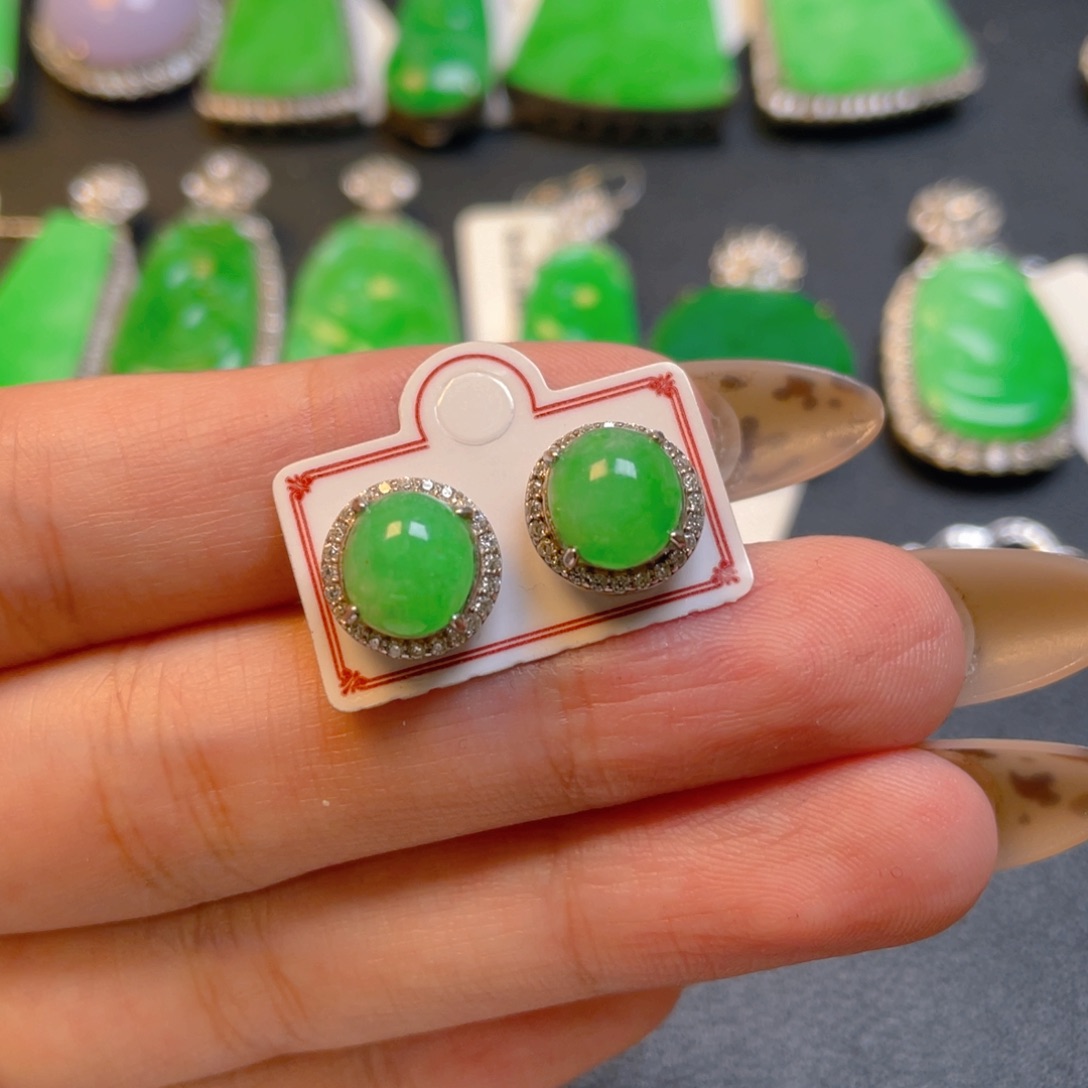 翡翠银S925镶嵌吊坠(不含链)