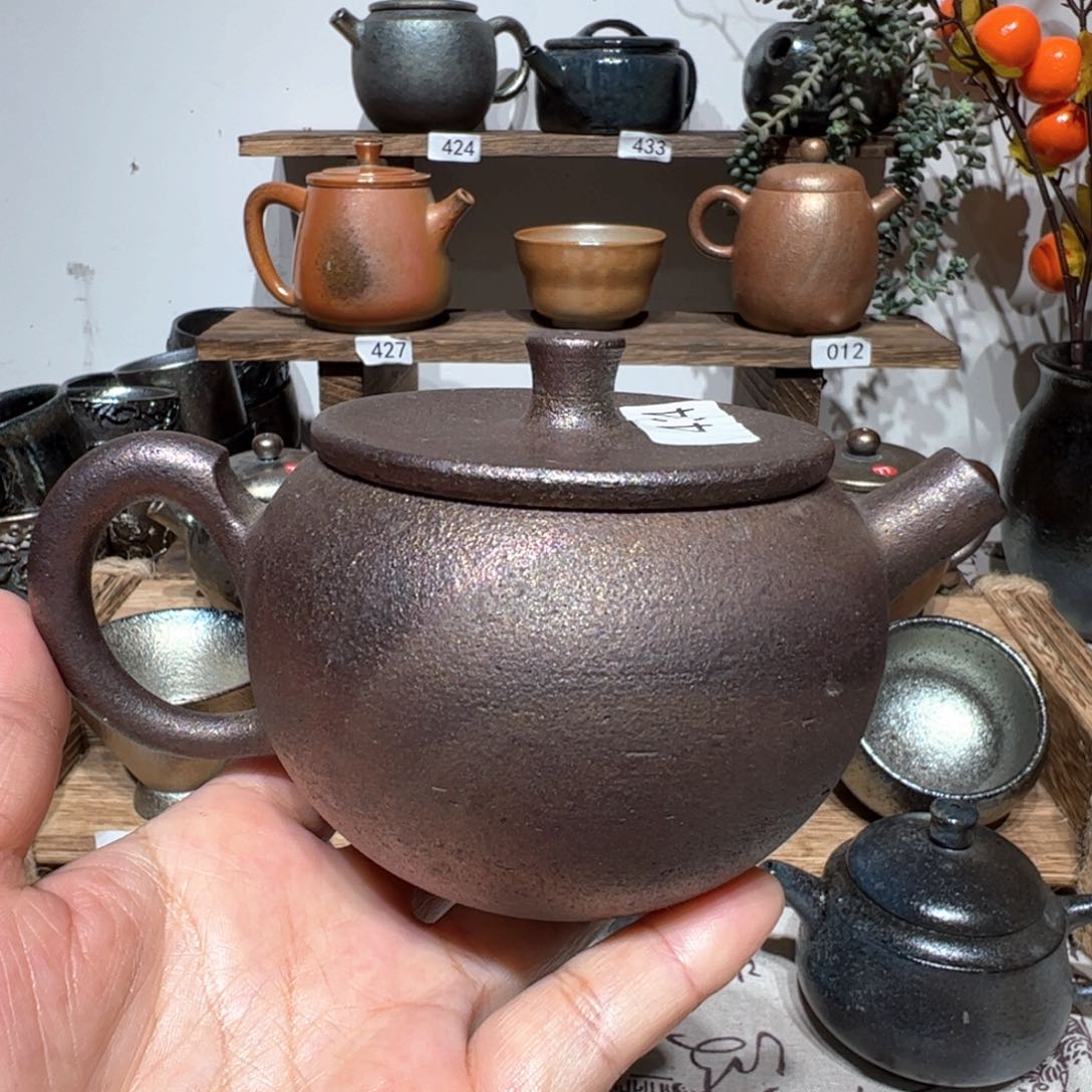 壶建水紫陶紫泥柴烧壶