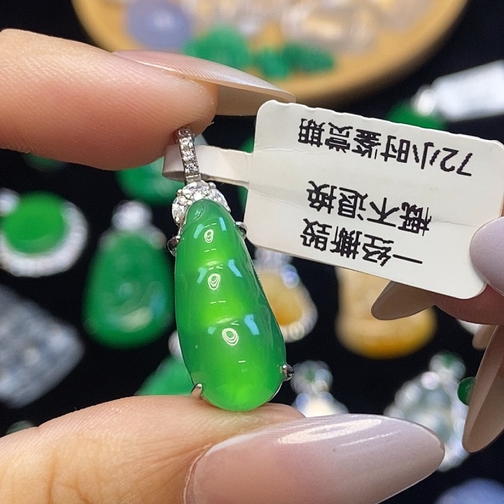 玛瑙/玉髓银S925镶嵌颈饰福豆万能扣