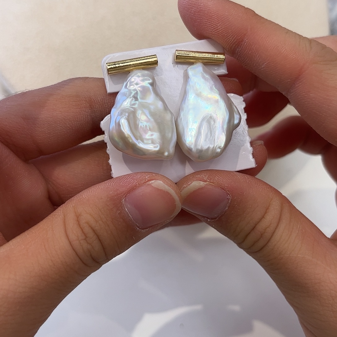 耳饰合金淡水珍珠