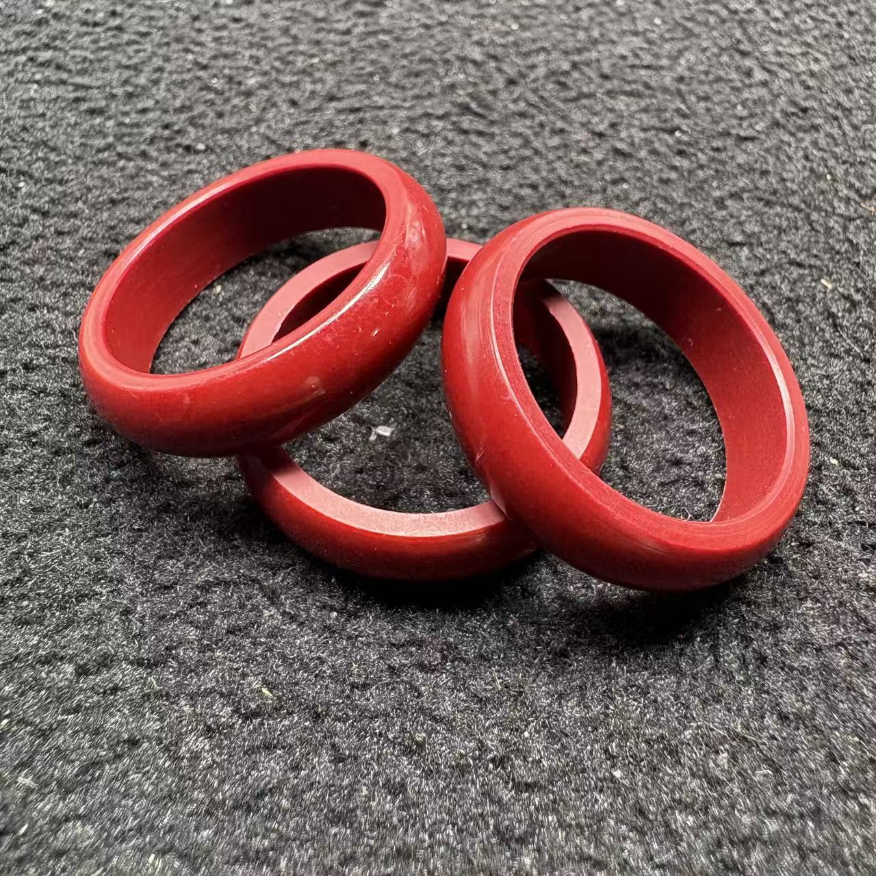 含辰砂工艺品天然朱砂戒圈多样性发一z080