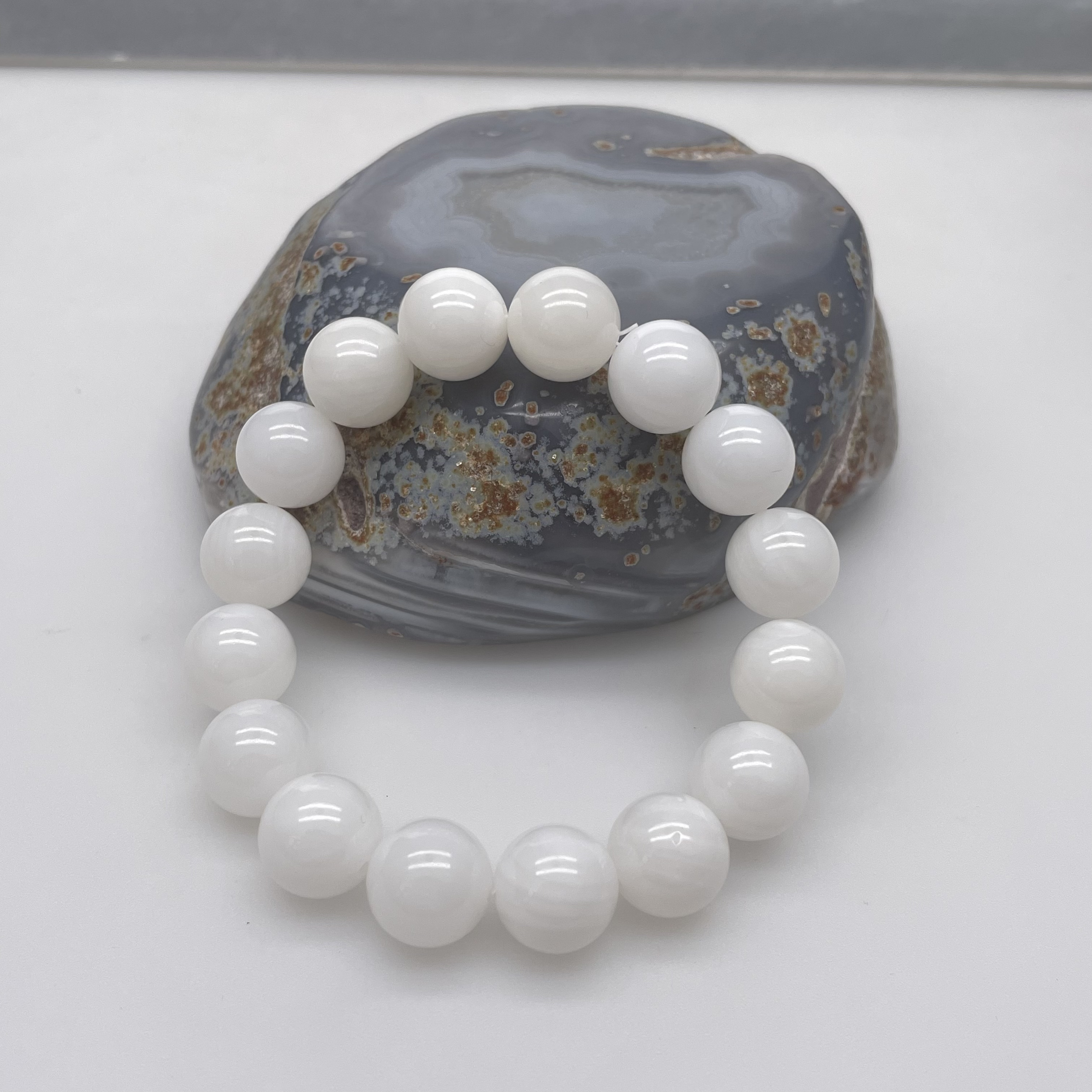 12mm 白贝玉化手链 全 多样性发一  达人