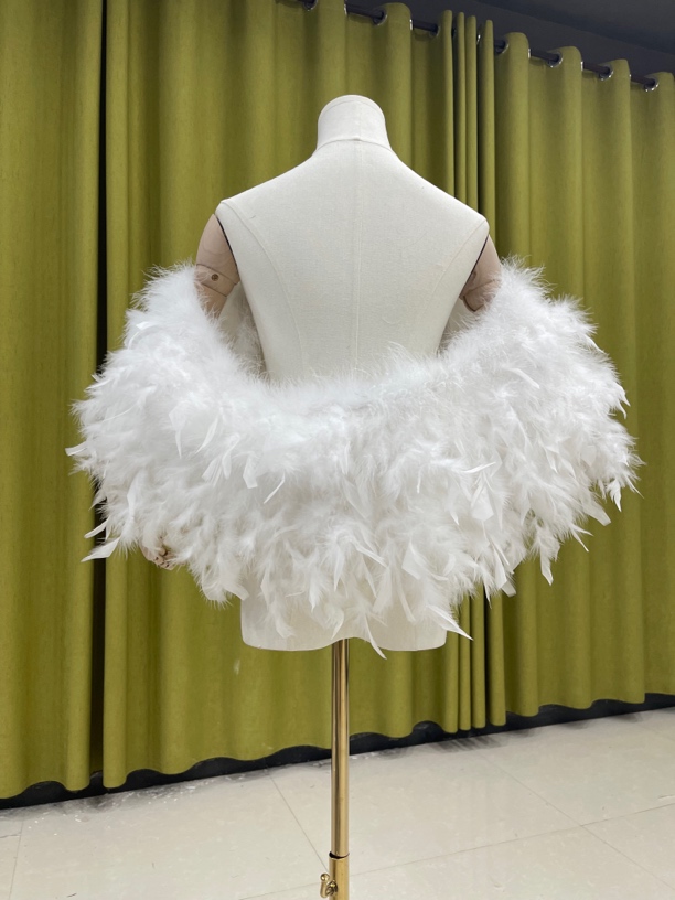 白色百搭披肩 女士礼服外披 挂手臂披肩 遮手臂