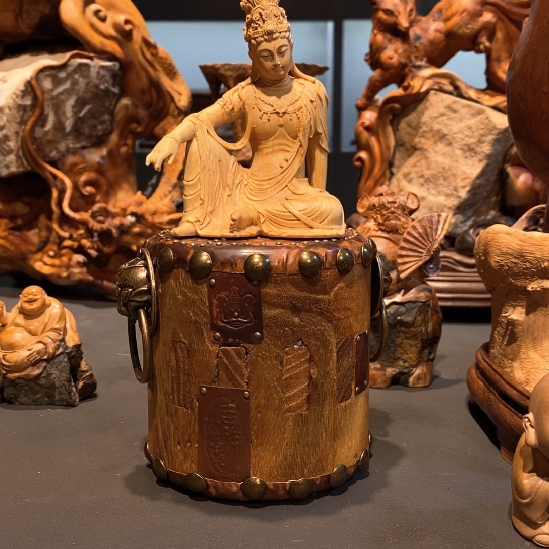 黄杨木z*观音黄杨木底座