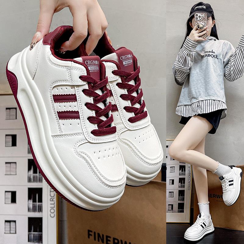 厚底小白鞋女2025年春季时尚百搭小个子运动休闲板鞋P6219