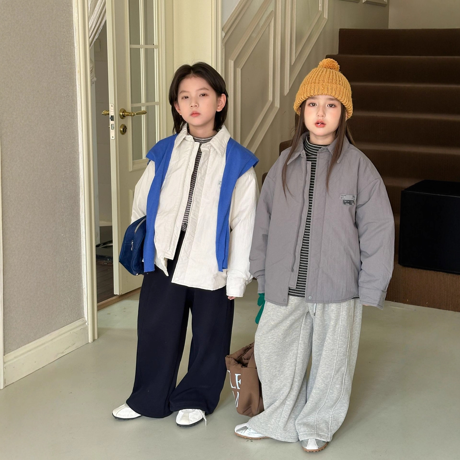 儿童童装男童加厚韩版冬季休闲百搭纯色保暖时尚中大童2025冬季新