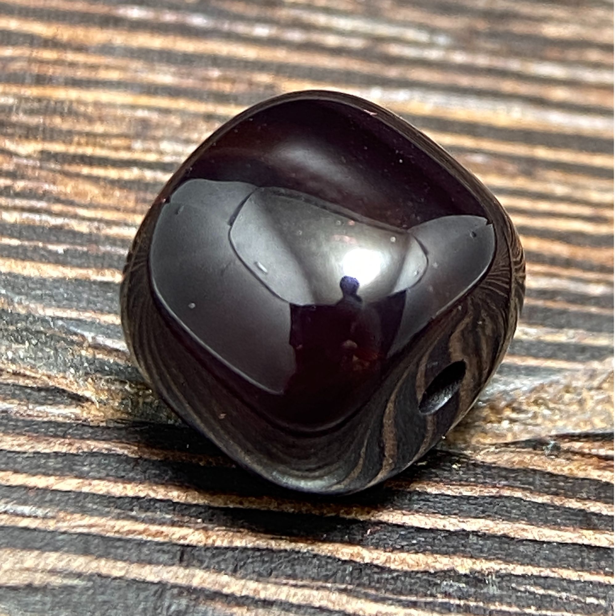 【北红】天然酒红11mm玛瑙老型单珠