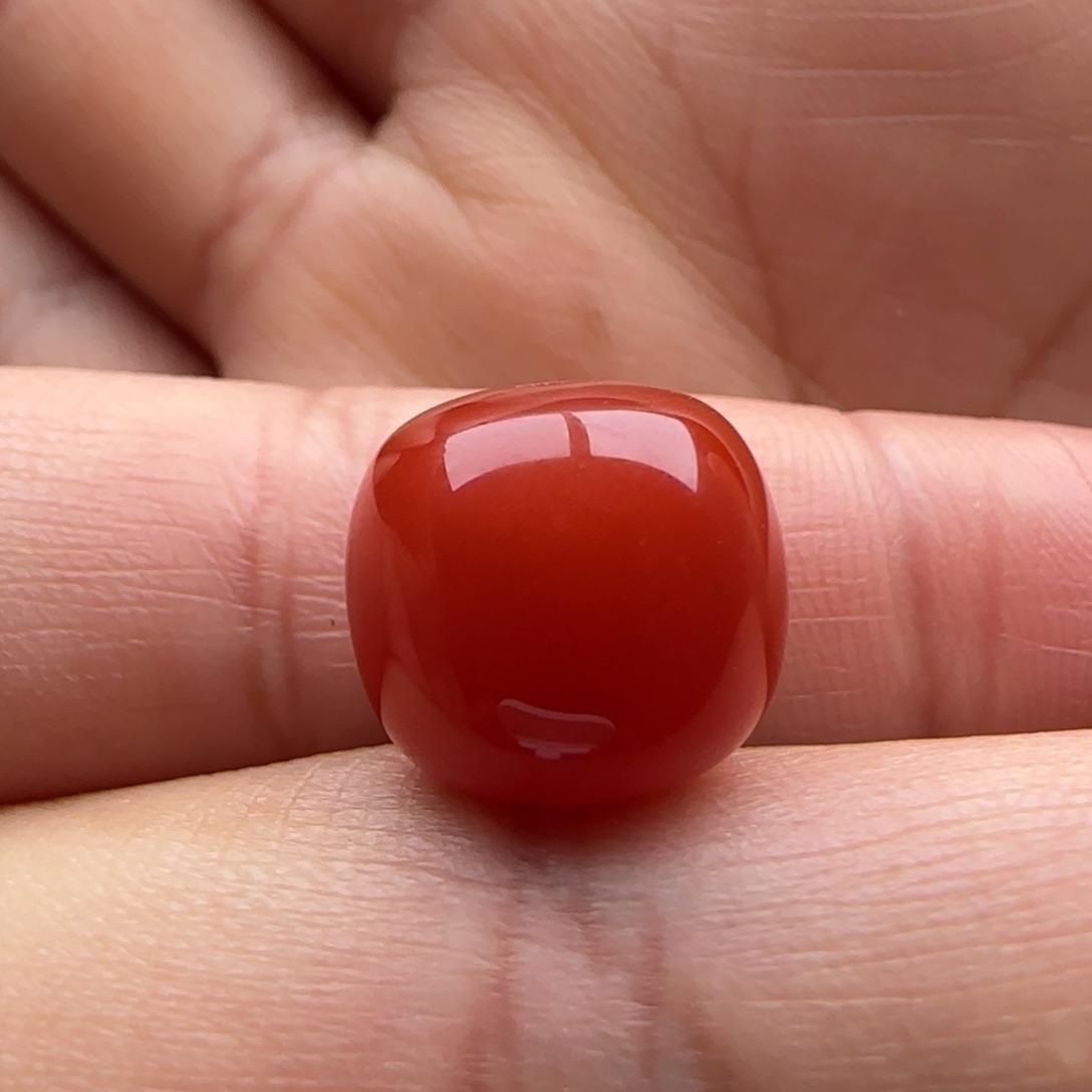 南红玛瑙老型13.2x12.2未镶嵌白纹