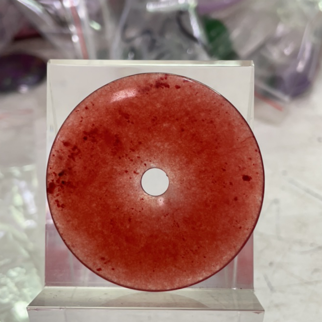 120  飘红平安扣吊坠