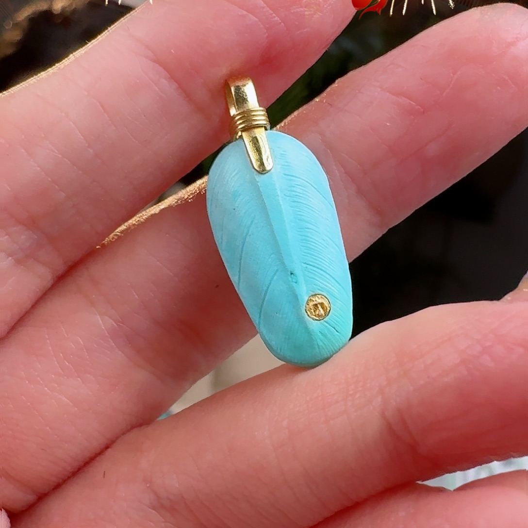 绿松石珠宝奇石18K金镶嵌