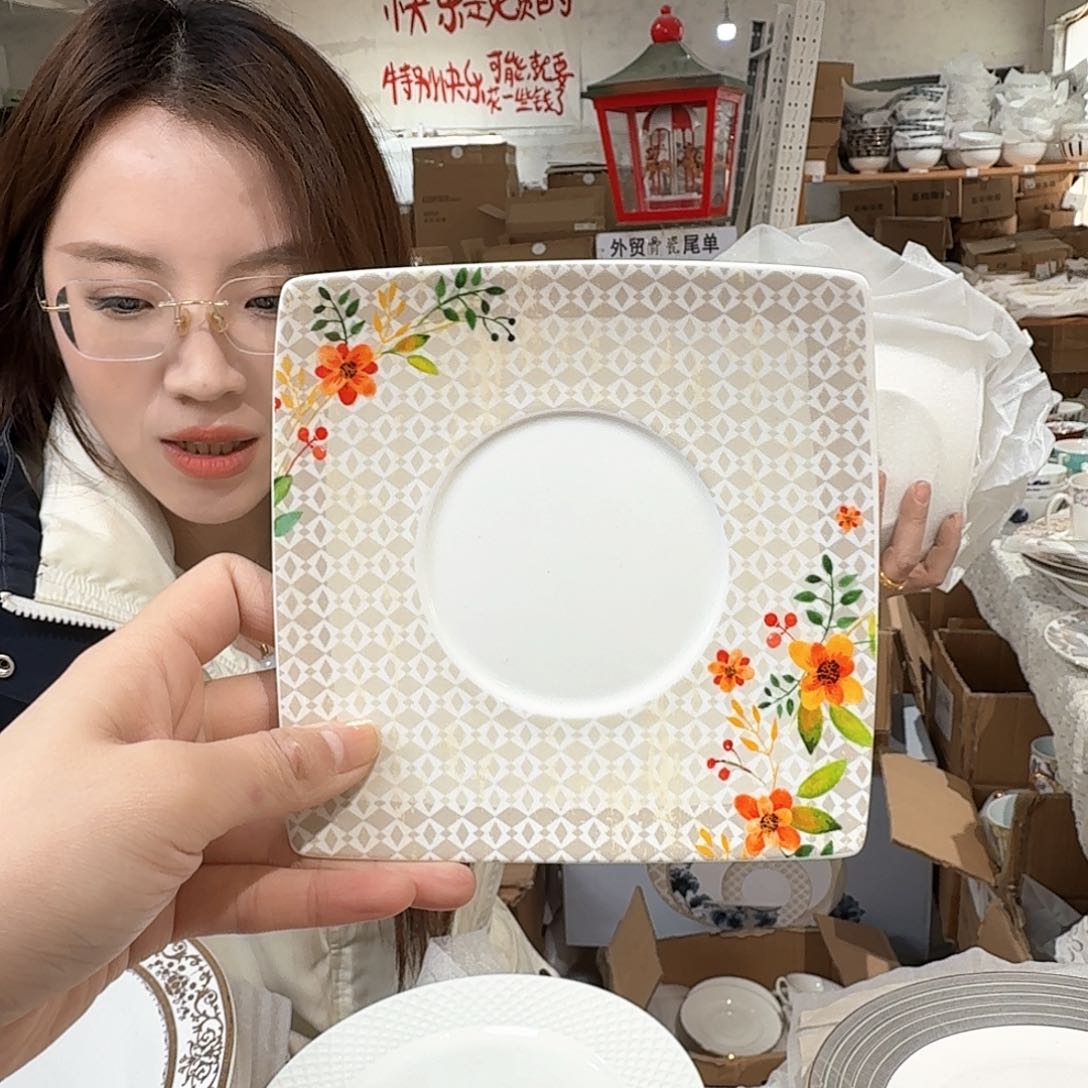 瓷骨瓷7英寸味碟18cm六个外贸尾单