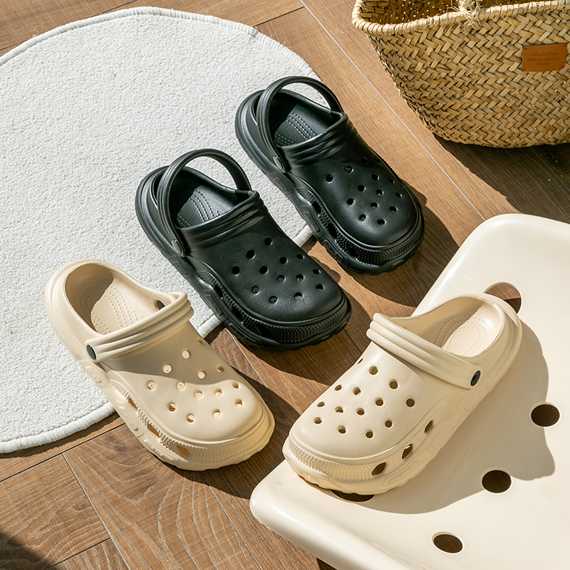 钓鱼洞洞鞋男款夏新款户外穿防滑厚底舒适包头透气开车凉拖鞋男士