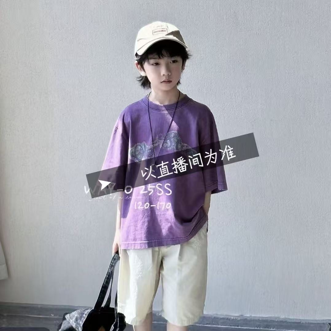 B1416#CYX-072-32233童装背心（黑色 白色 紫色 ）