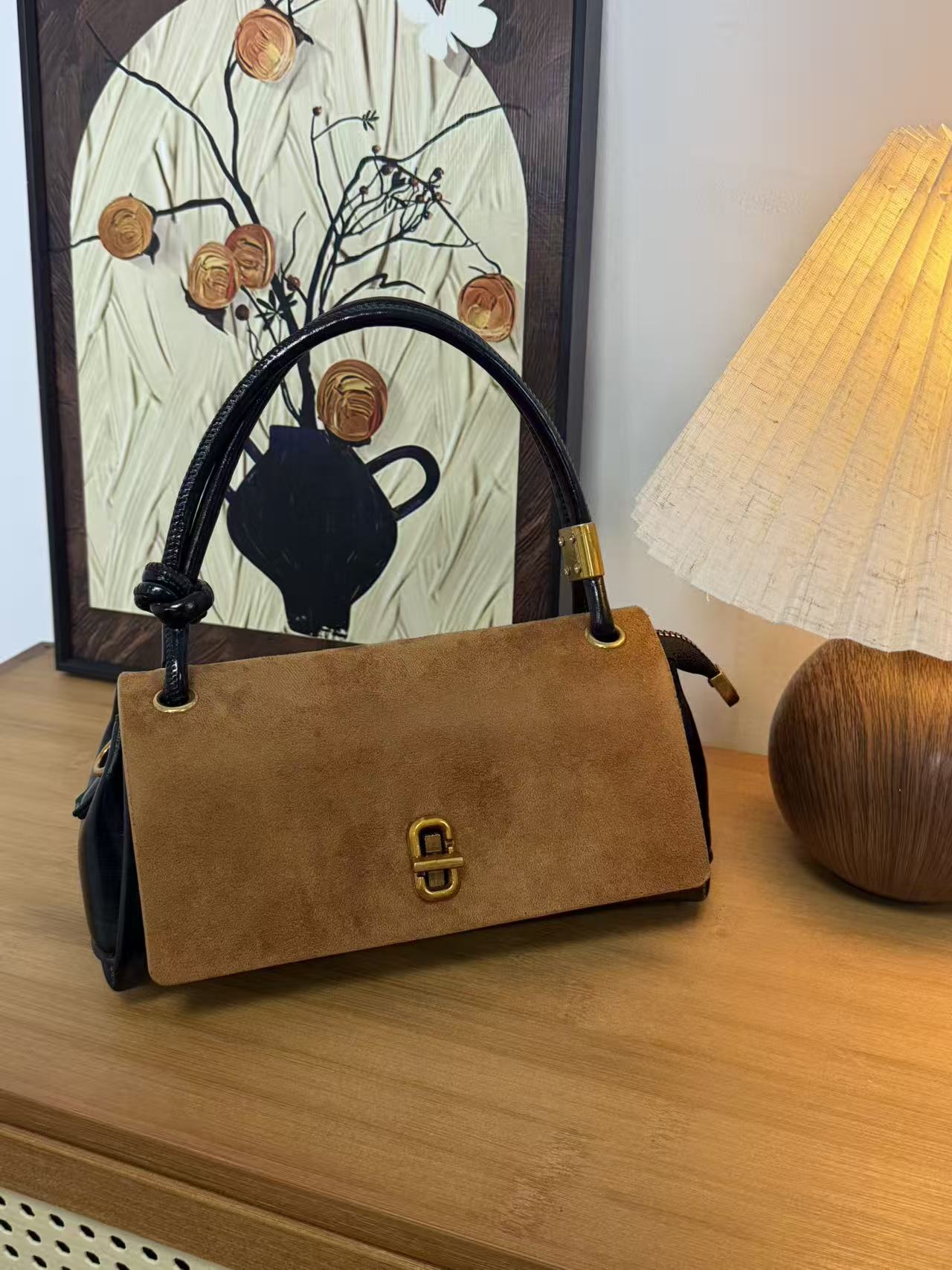 时尚复古 拼色手提单肩腋下包包