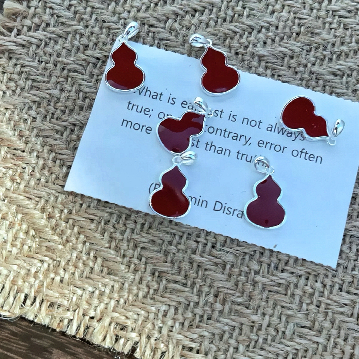 吊坠925银 s925纯银吊坠【红吉葫芦】红色轻奢气质简约精致双面