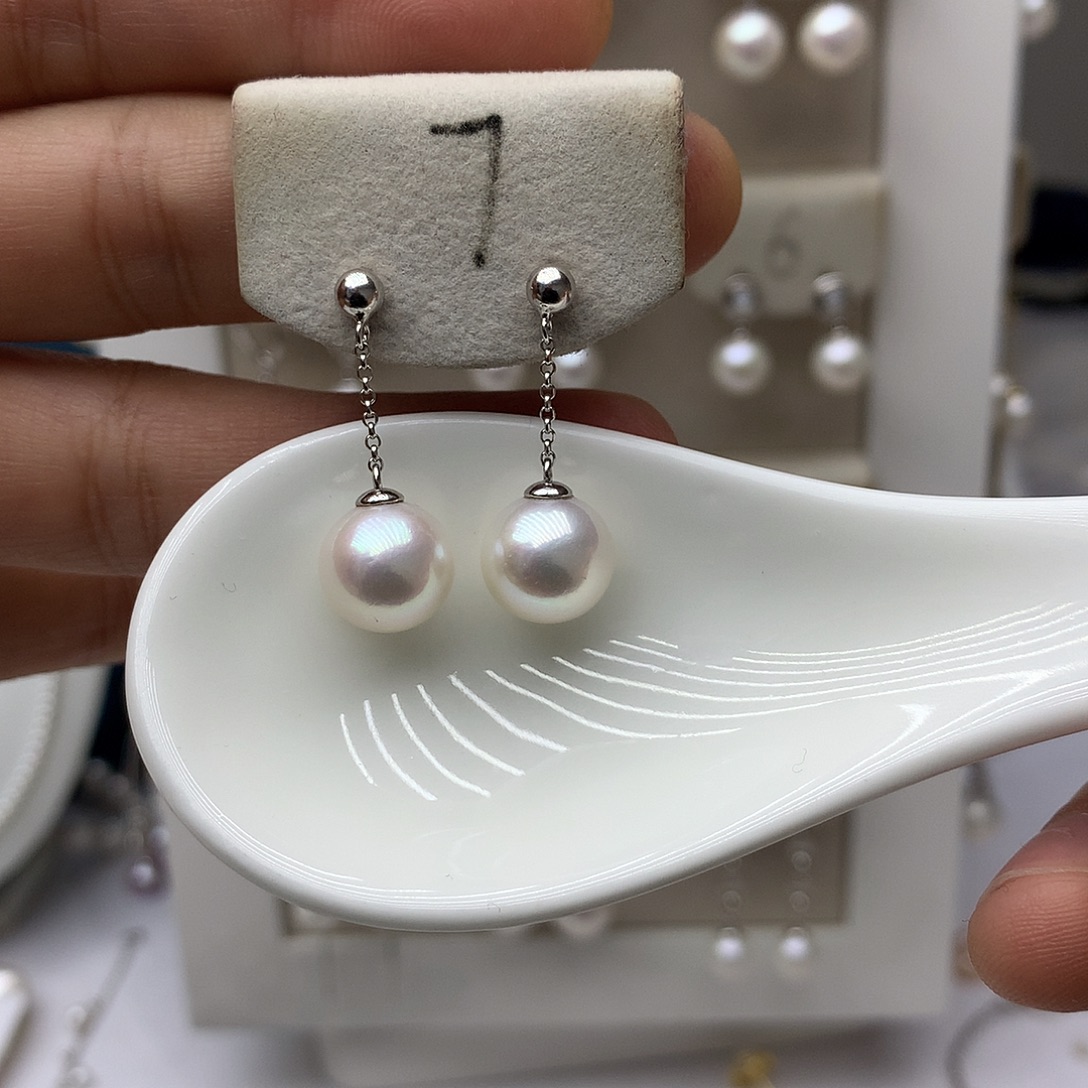 银S925镶嵌耳饰淡水珍珠