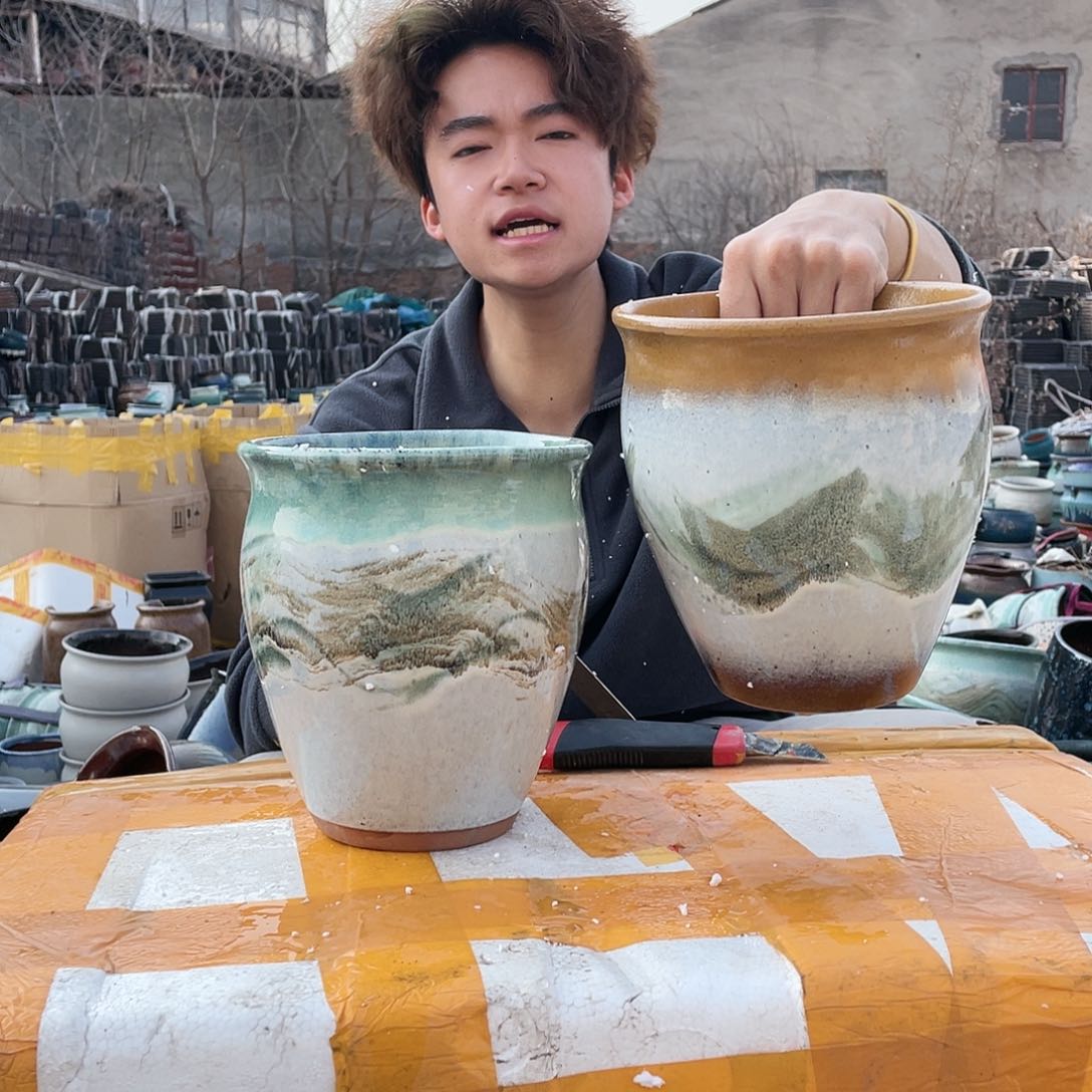无铅玻璃宜兴紫砂花盆