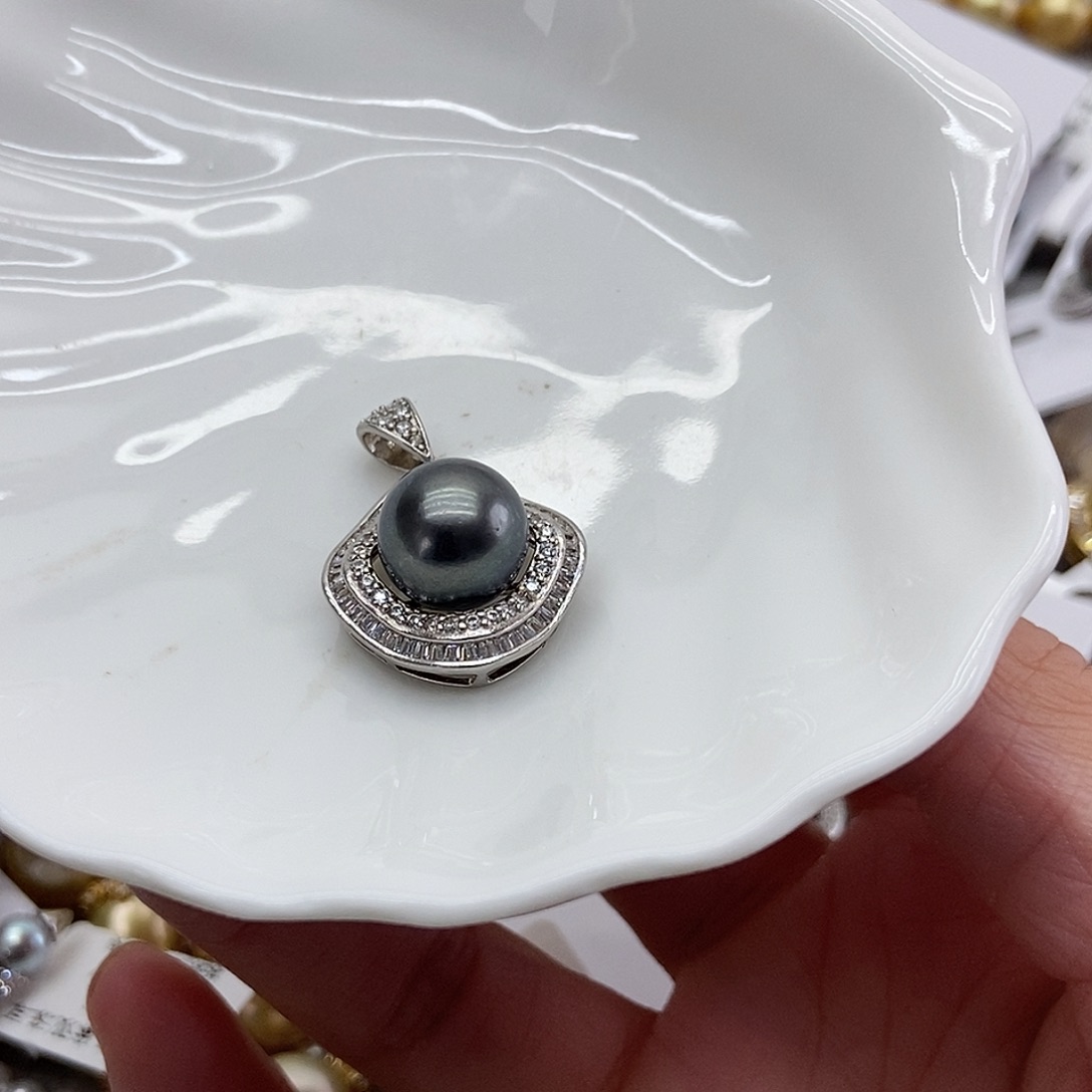 银S925镶嵌吊坠(不含链)海水珍珠