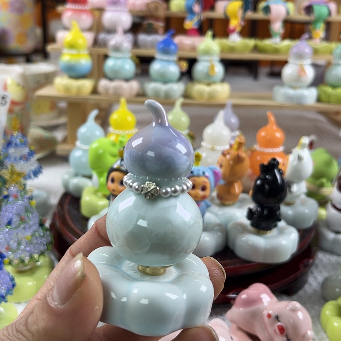 陶景德镇陶瓷底座转转上紫下蓝