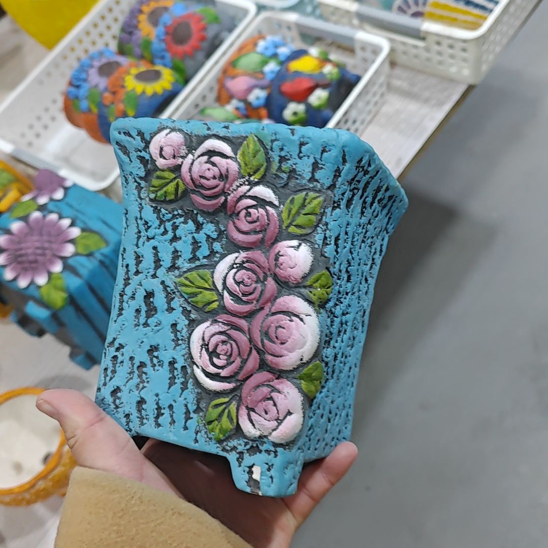 红陶吸水透气的白陶花盆凑满12发货