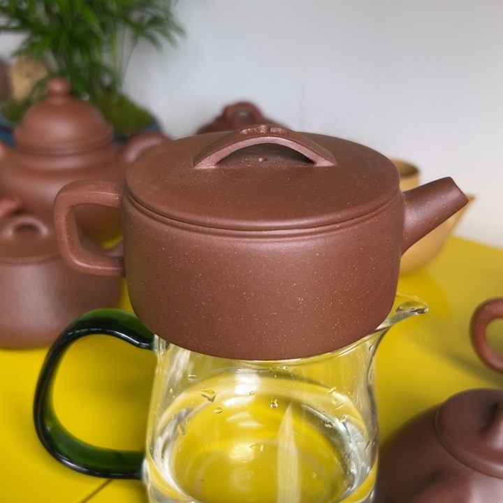 紫砂茶壶紫泥汉瓦150cc