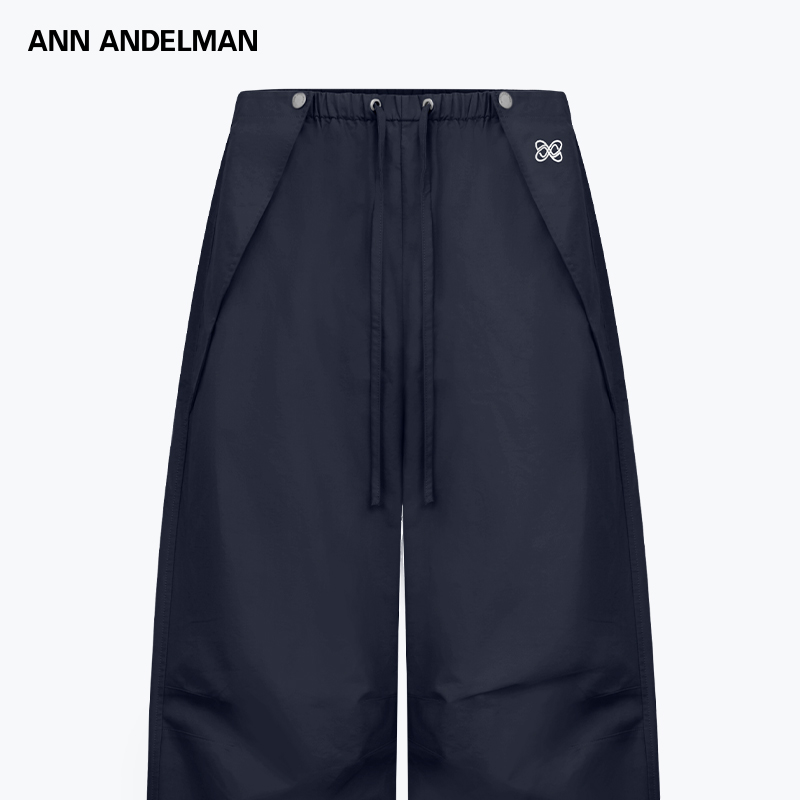 【明星同款】ANN ANDELMAN25新款纯色设计感宽松弯刀长裤休闲气球裤
