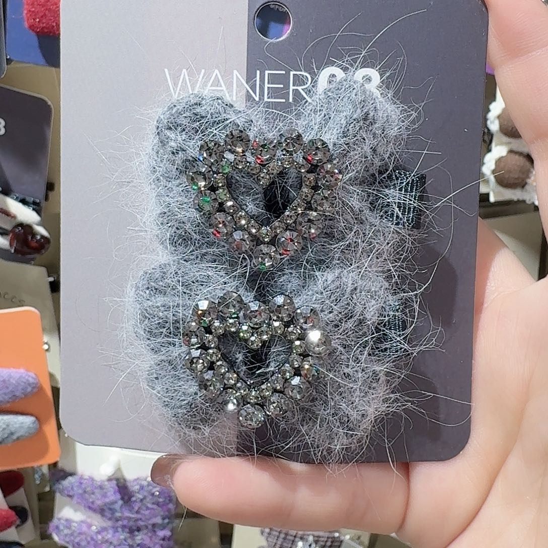 皮质铁合金爱心蝴蝶结鸭夹