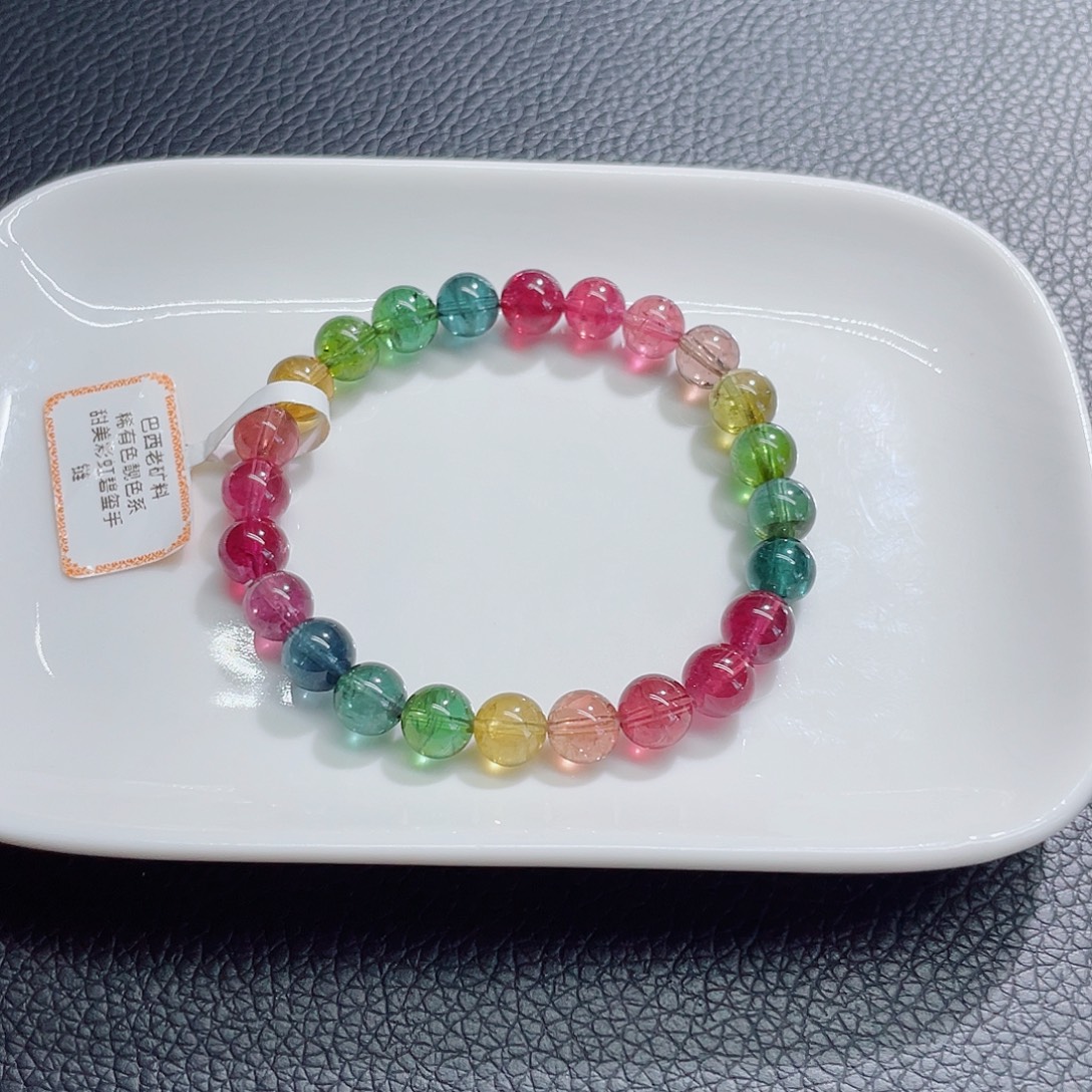 未镶嵌手链碧玺7.6mm左右