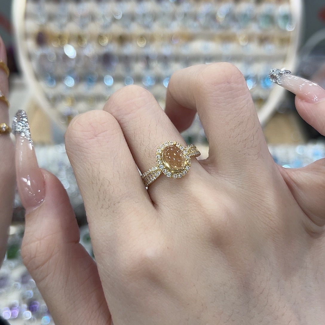 静***心银S925镶嵌黄晶戒指