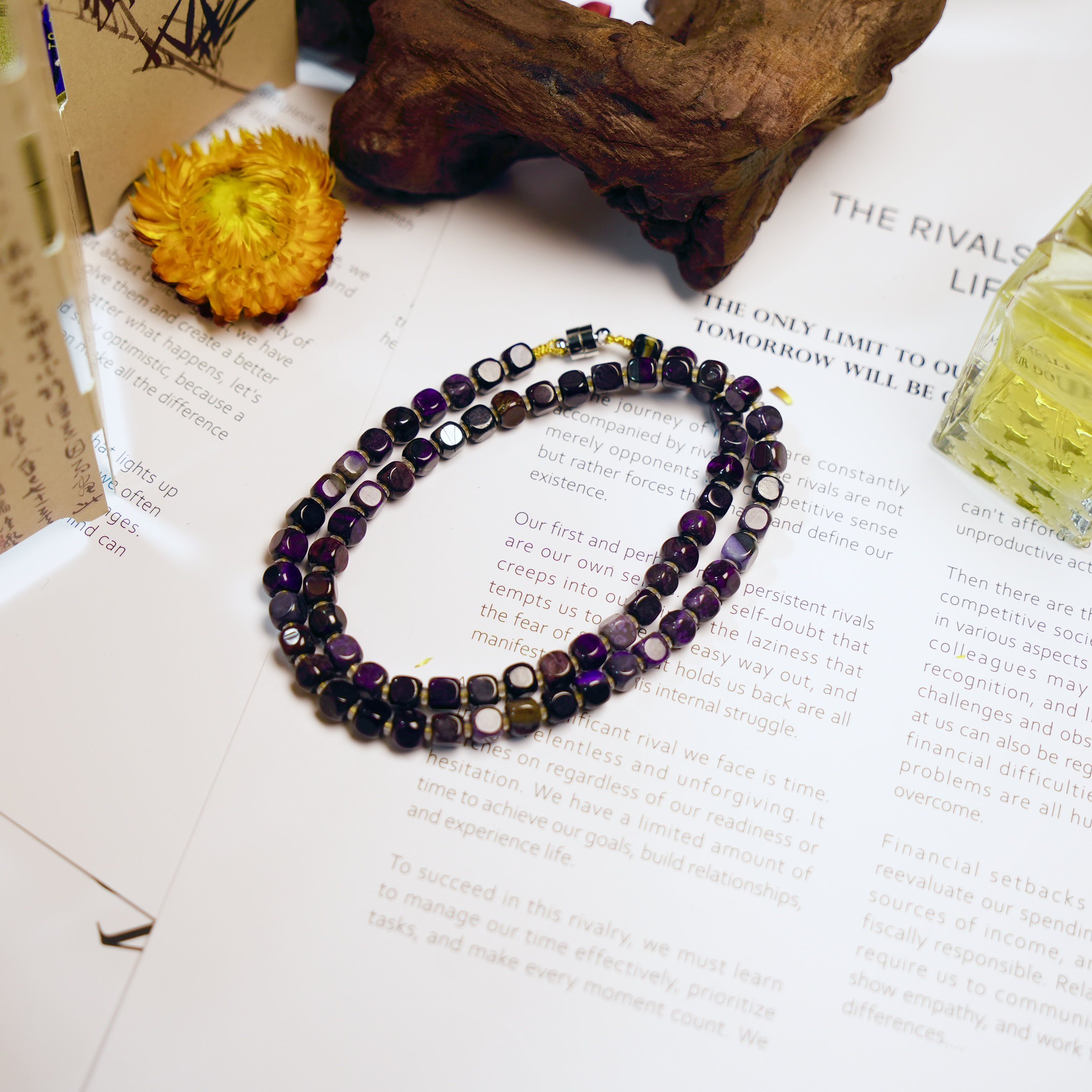 舒俱来3326老油紫魔方珠项链【尾货】