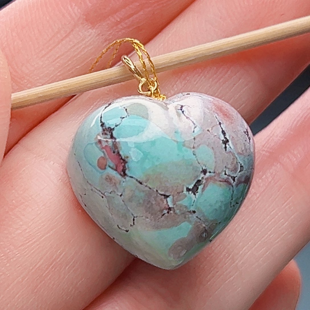 绿松石珠宝奇石18K金镶嵌