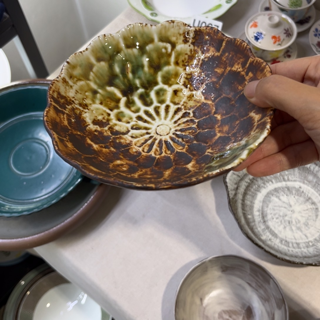 瓷景德镇粗陶复古盘碗，2