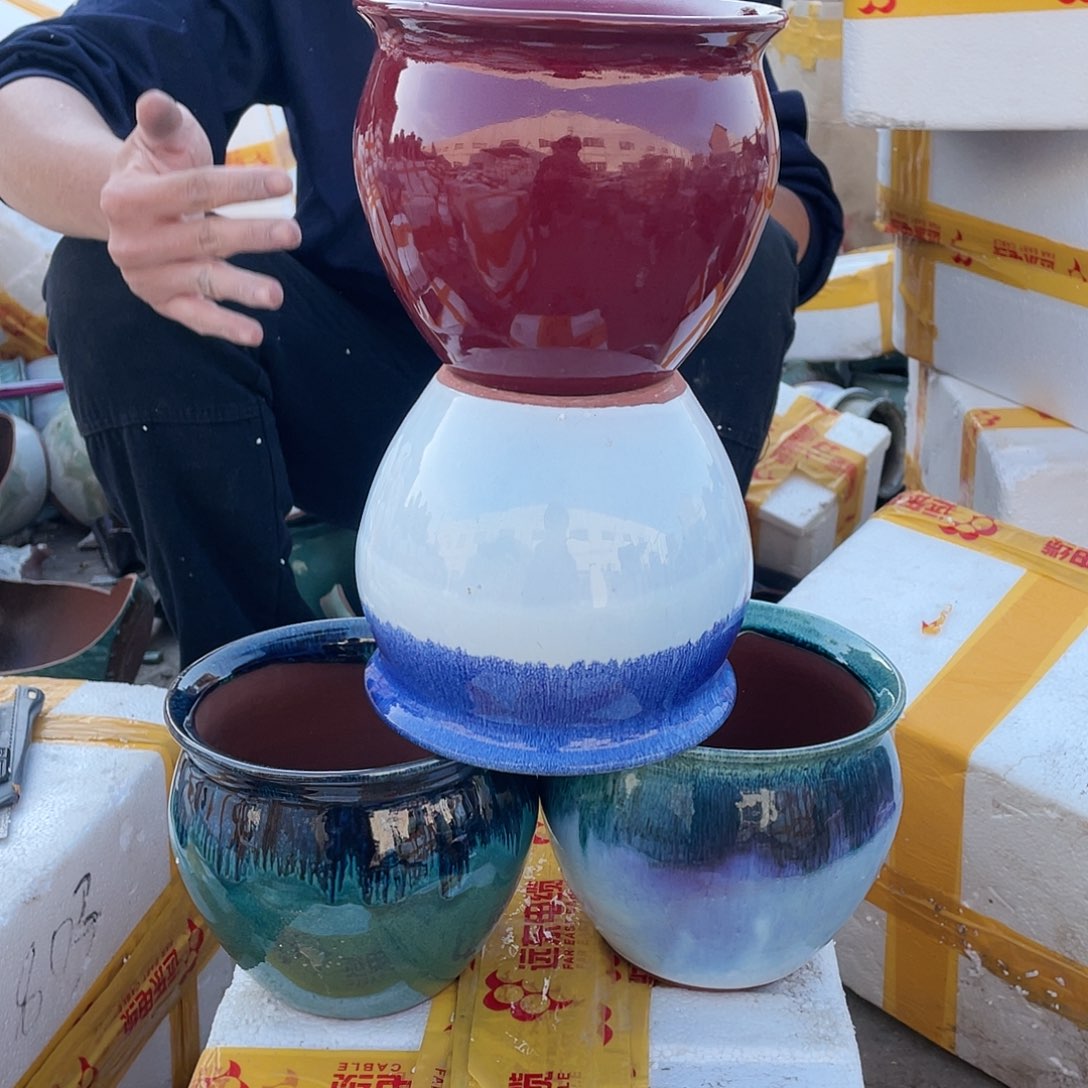 宜兴紫砂粗陶花盆