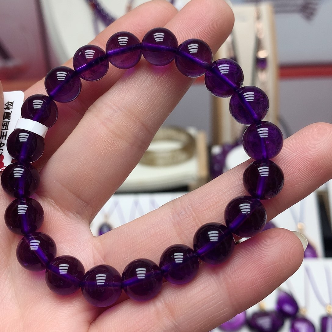 紫晶乌拉圭手串9m m未镶嵌