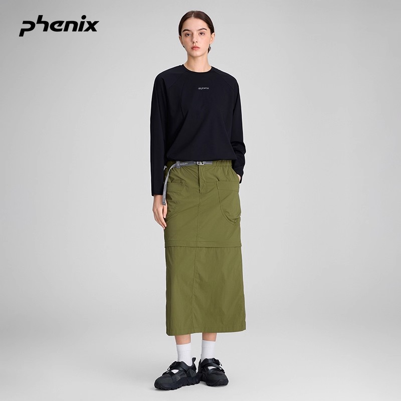 +phenix菲尼克斯户外休闲半身裙防泼水复古工装可拆卸两穿裙子女