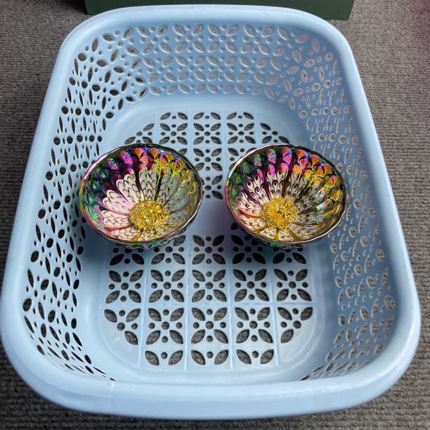 (闪购商品）（珍藏）七彩梦幻龙凤（对杯） 茶杯主人杯传统手工制作