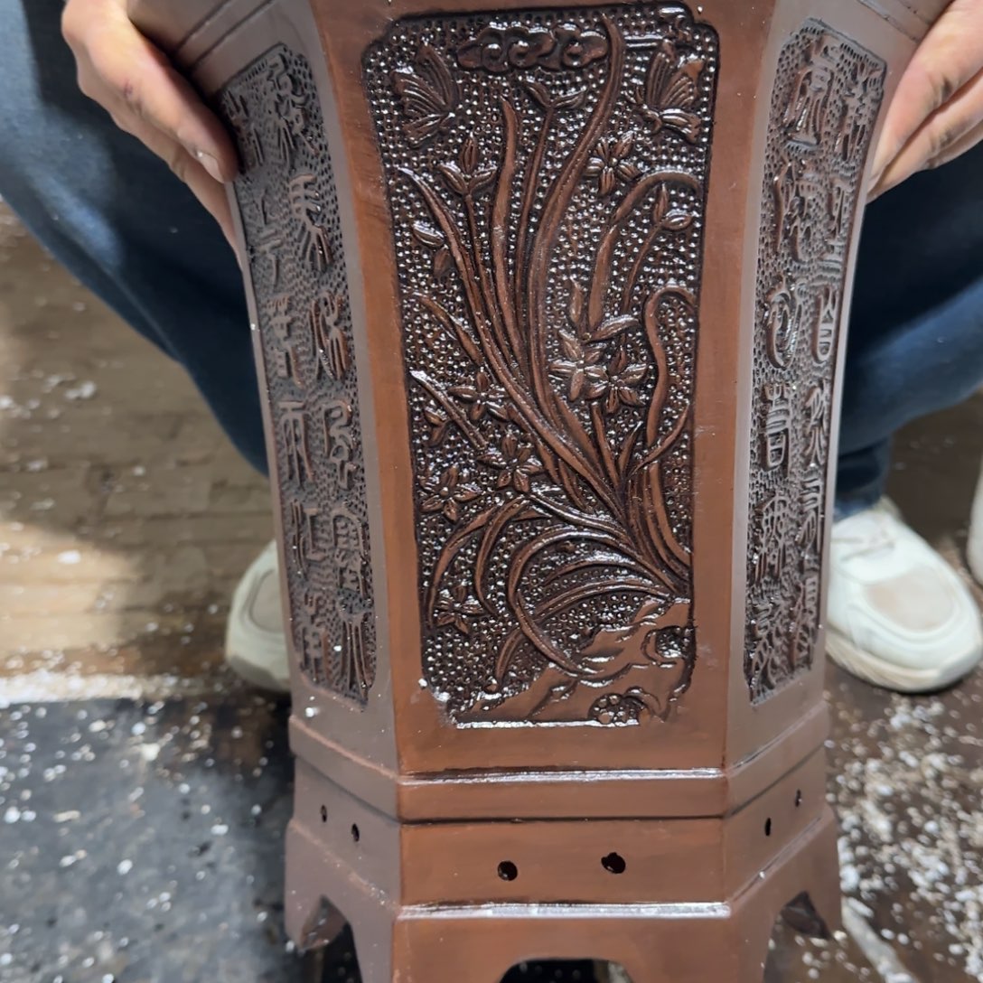 紫砂花盆口径23.30口径