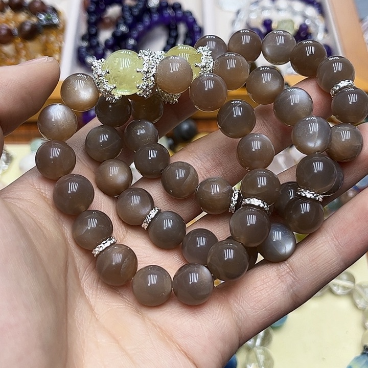 水晶手链银S925镶嵌月光